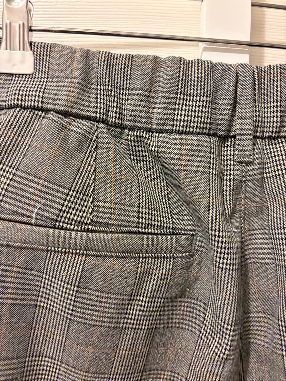 American Eagle Outfitters Gray Glen Plaid Wide-Leg Trousers - Picture 3 of 6